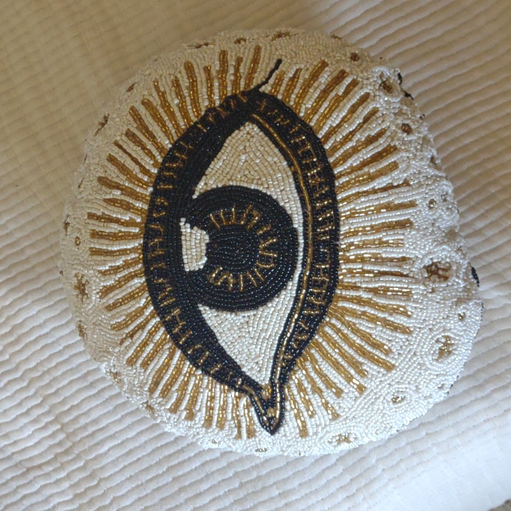 Beaded eye pillow